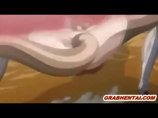 Japansk tenåring hentai med spretter pupper tentacles knulling