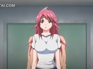 Rosa håriga animen sötnos fitta körd mot den