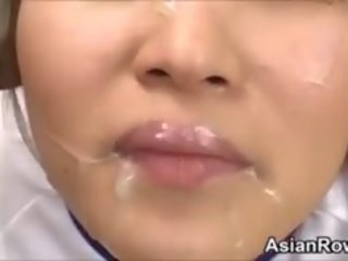 Ugly Asian damsel being used And Cummed On