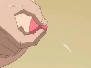 Naken rödhårig animen adolescent blåsning balle i sextionio