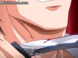 Gražus nešvarus krūtinga hentai anime enchantress turėti