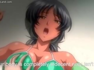 Krūtinga anime paauglys į captivating maudymosi kostiumas jizzed part6